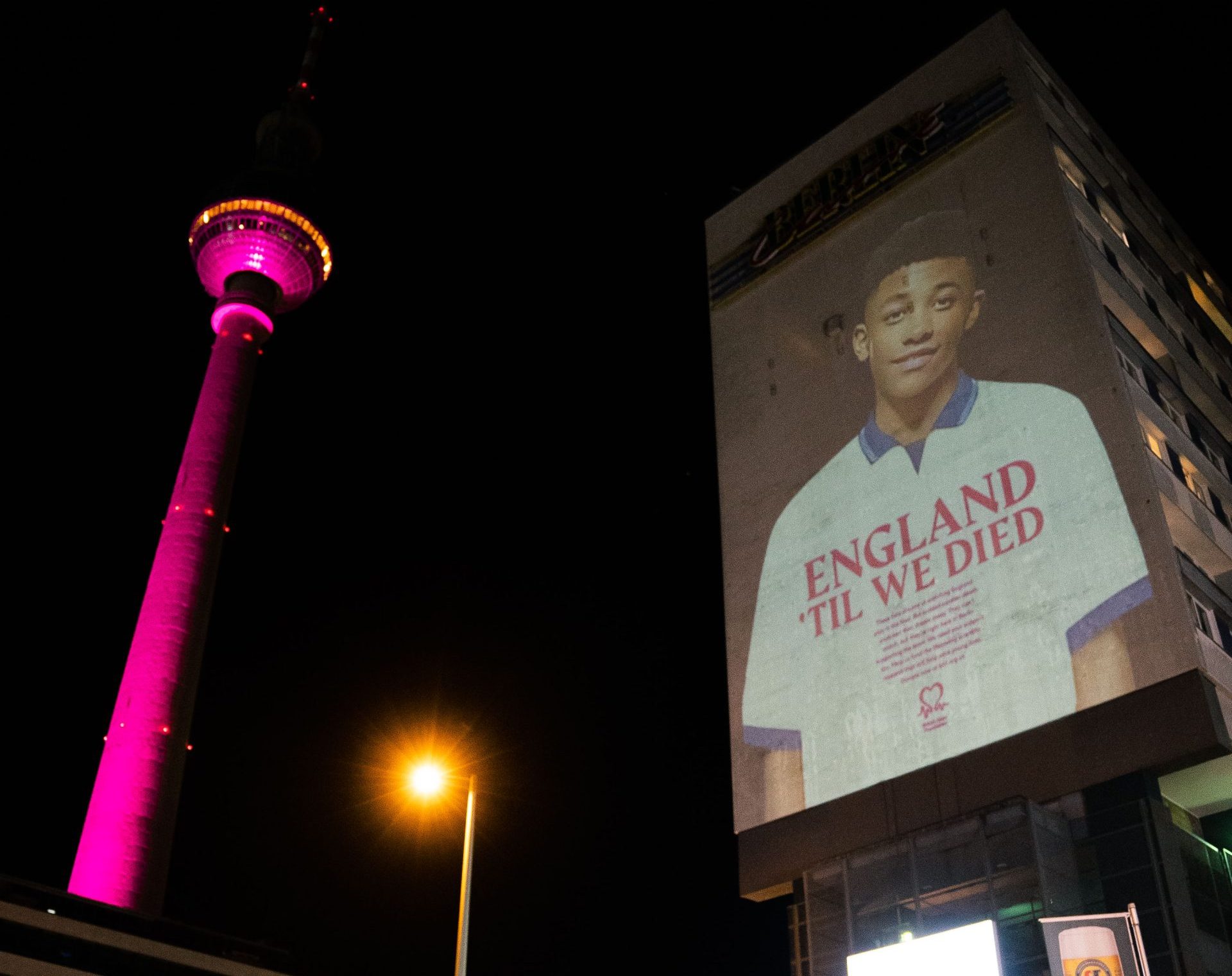 Porectie voor The British Heart Foundation in Berlijn